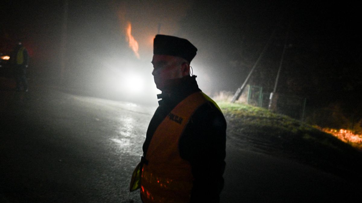 Fotky z místa výbuchu v Polsku